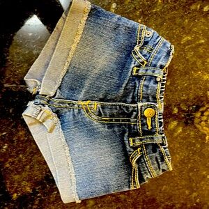 6 to 9 month old girl blue jeans shorts 1989 place